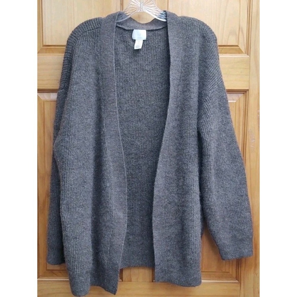 H.M. Taupe Women's Large Sweater Belt Loops Cardigan Warm